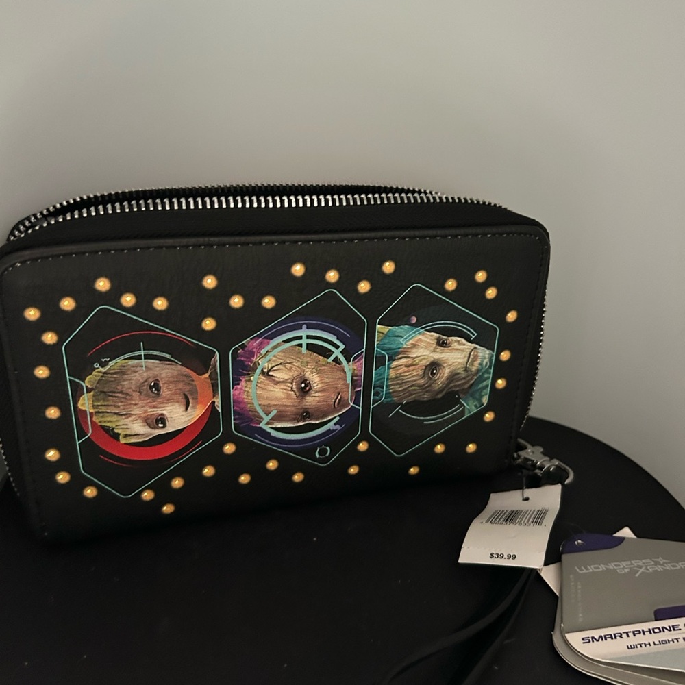 Marvel Black Wallet with Groot Graphic